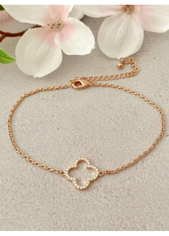 Позолочений Ланцюжок (Кольє) "Конюшина" 40см-45см + Браслет 17.5см-22.5см. Позолота No Brand (364502947)