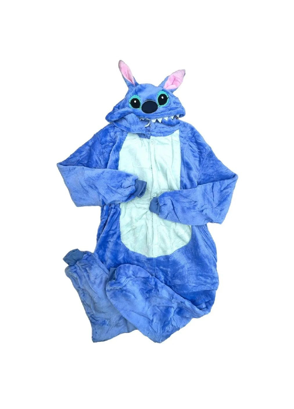 Кігурумі піжама костюм махровий з капюшоном на ґудзиках для дітей дівчаток хлопчиків 130 розмір (478465-Prob) Стіч Unbranded (313333184)