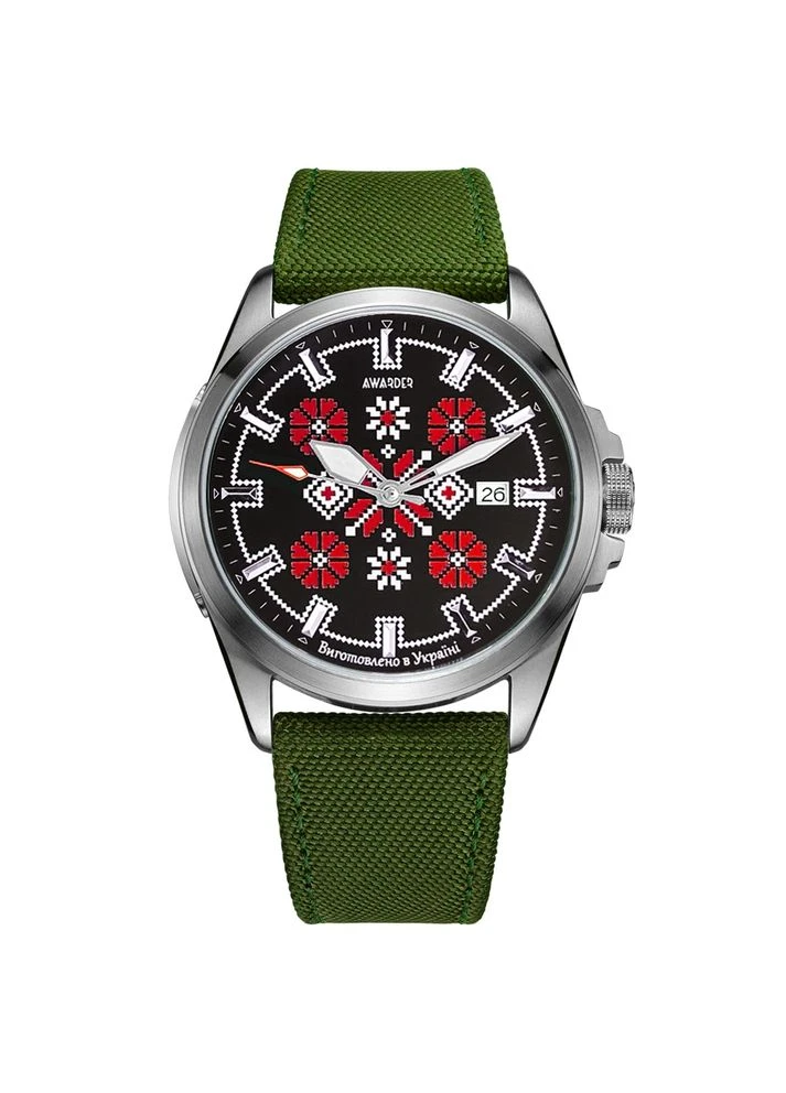 Годинник наручний Embroidery Silver-Red Green Automatic 10ATM Awarder (341676572)