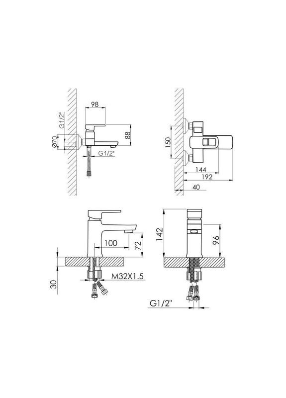 Набор смесителей Wawel 001+Wawel 006 Chrome LIDZ (315632743)