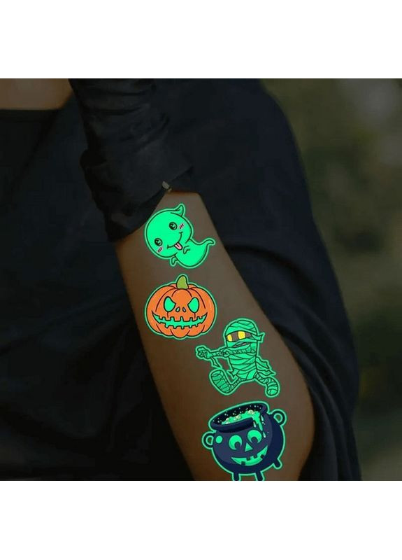 Набор детских временных татуировок "Halloween glow" kids-tatto-halloween-glow-set-1 Fresh Tattoo (366421235)