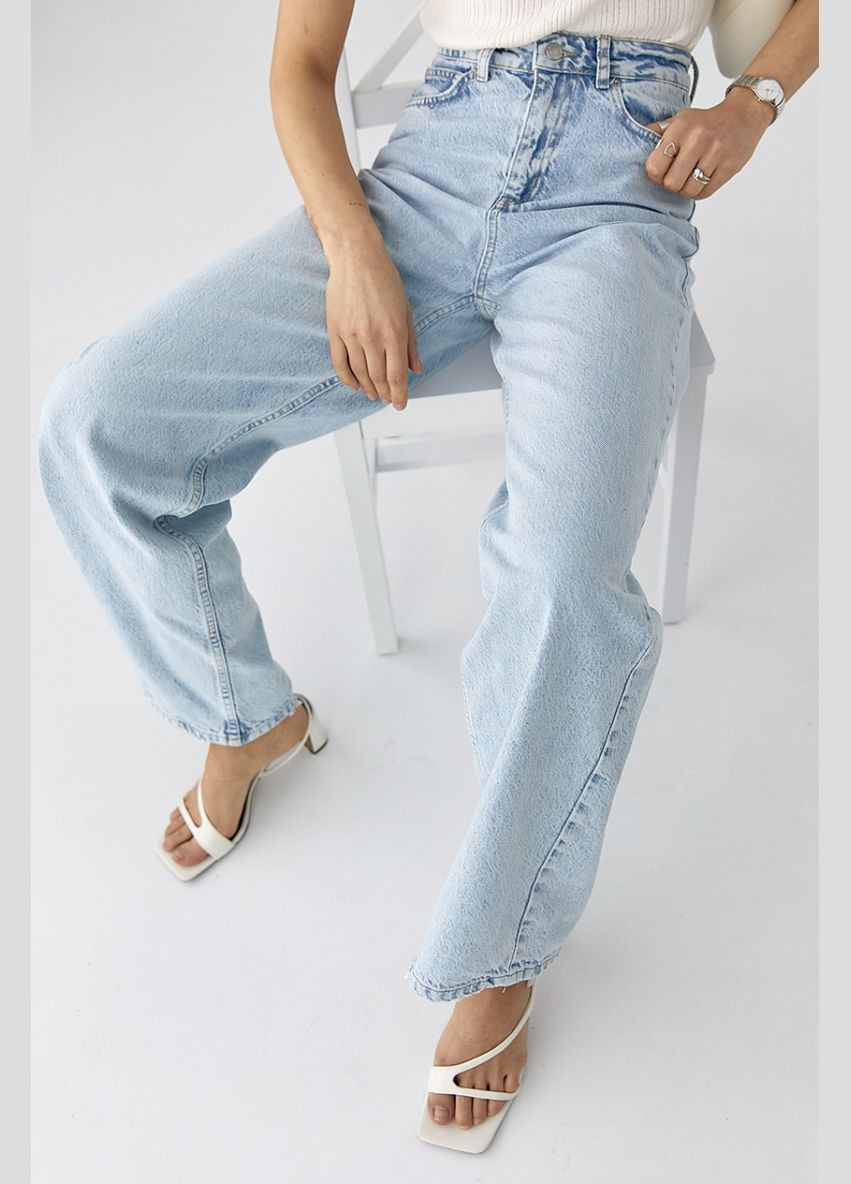 Прямі широкі жіночі джинси Джинсы Lurex - (333942726)