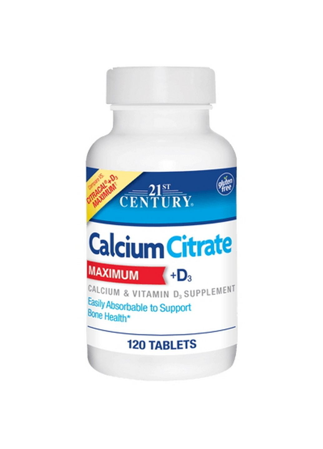 Витамины и минералы Calcium Citrate +D3 Maximum, 120 таблеток 21st Century (293339658)