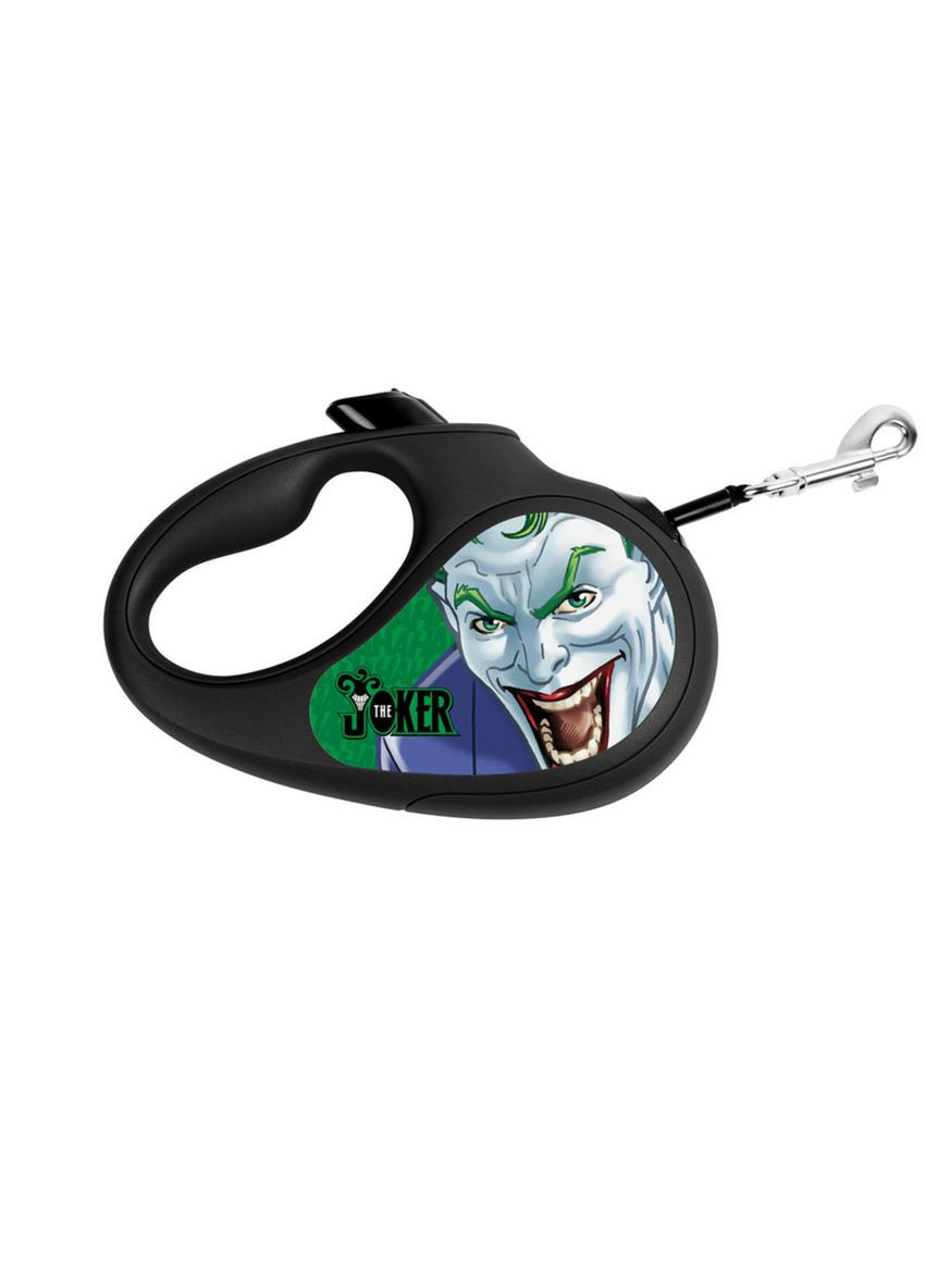 Поводок-рулетка для собак R-leash, рисунок "Джокер Зеленый", L, до 50 кг, 5 м, светоотражающая лента черный WAUDOG (322125148)