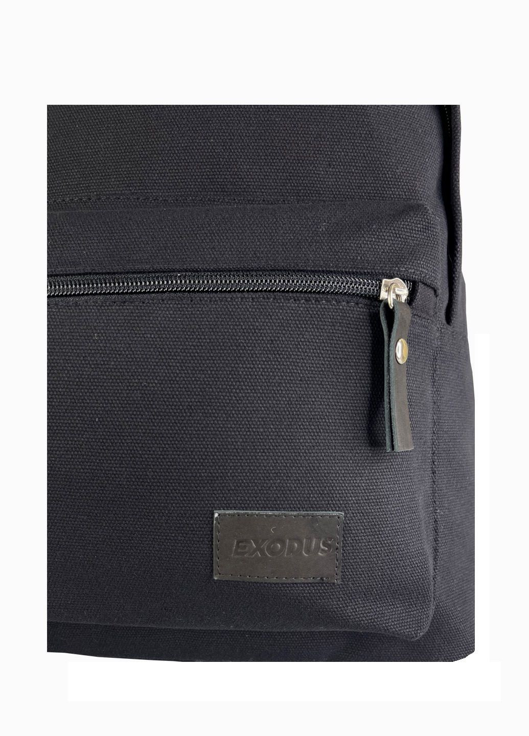 Рюкзак Унисекс Leather Canvas Черный R1403EX012 Exodus (307173533)