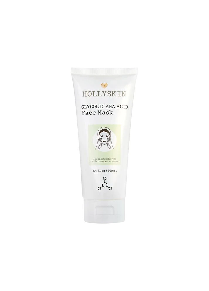 Маска для обличчя Glycolic AHA Acid Face Mask, 100 мл Hollyskin (352187467)