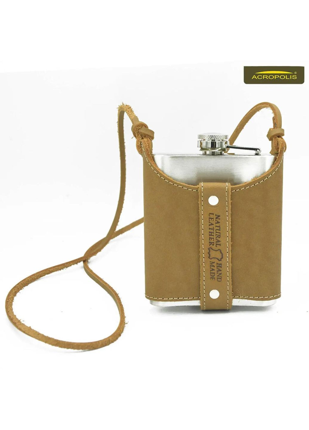Фляга металлическая в кожаном чехле «Я охочусь на грибы», 210мл ФЛ-1г Acropolis (329740622)