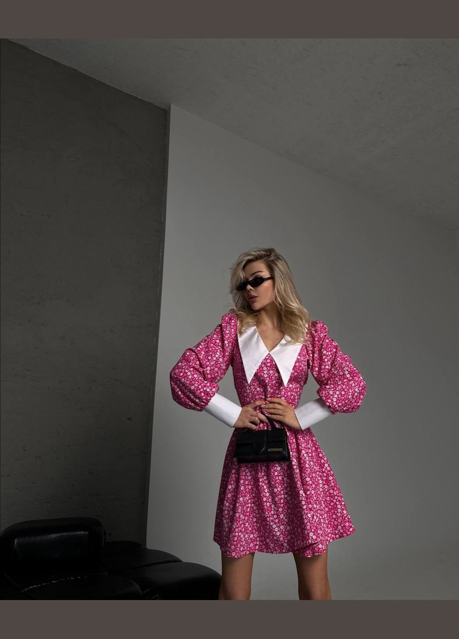 Розовое женское платье свободного кроя цвет малина р.46/48 452646 New Trend