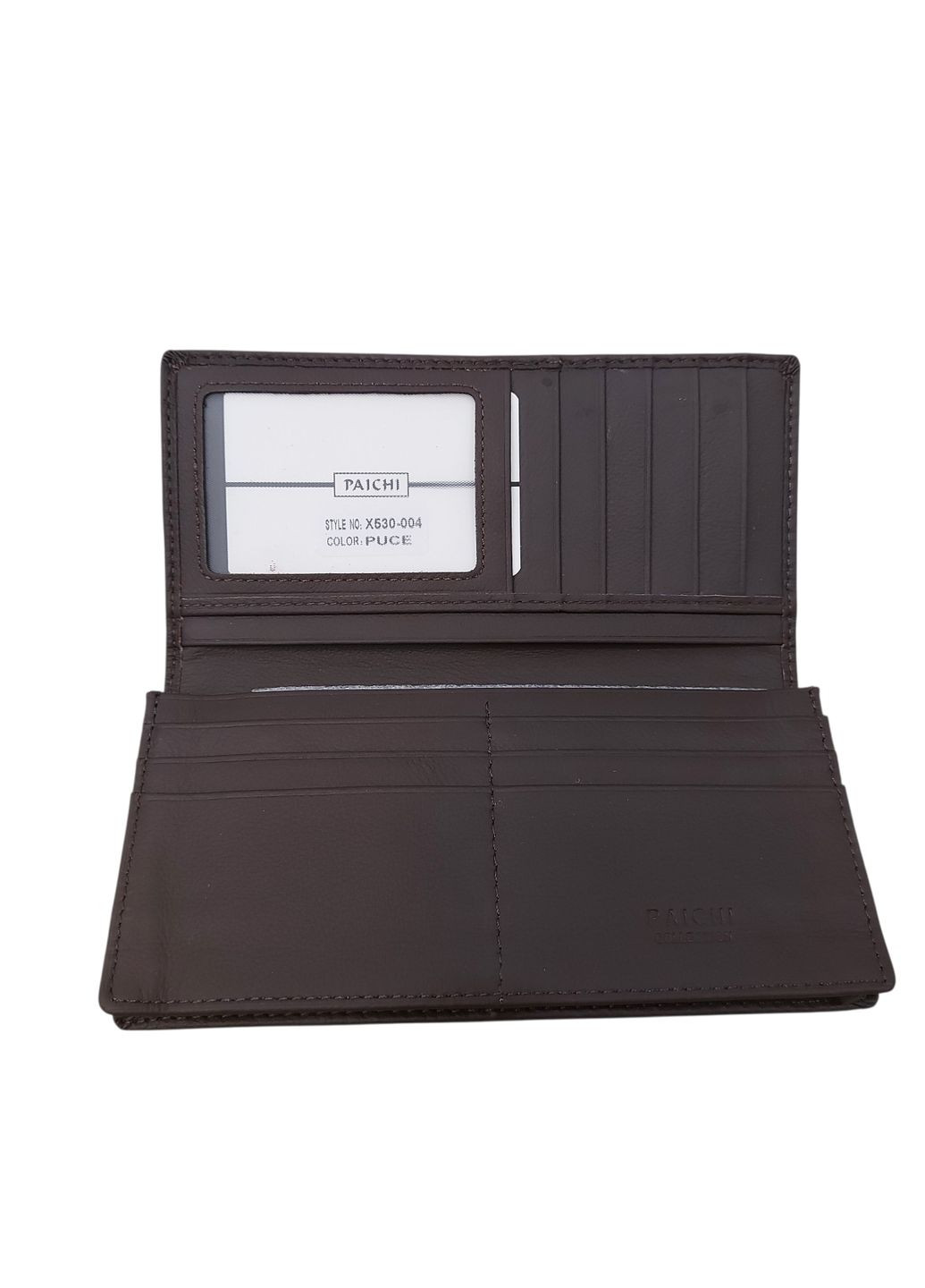 Мужской кожаный купюрник кошелек темно-коричневый Paichi X530-004 Puce (360549653)