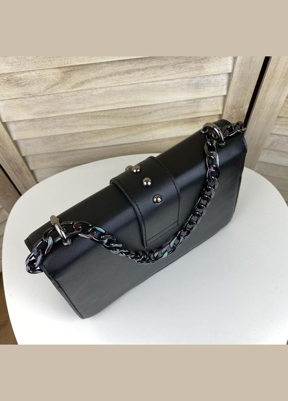 Жіноча міні сумочка клатч на плече в стилі Pinko, молочна сумка на ланцюжку з пташками пінко Чорний No Brand (334729954)