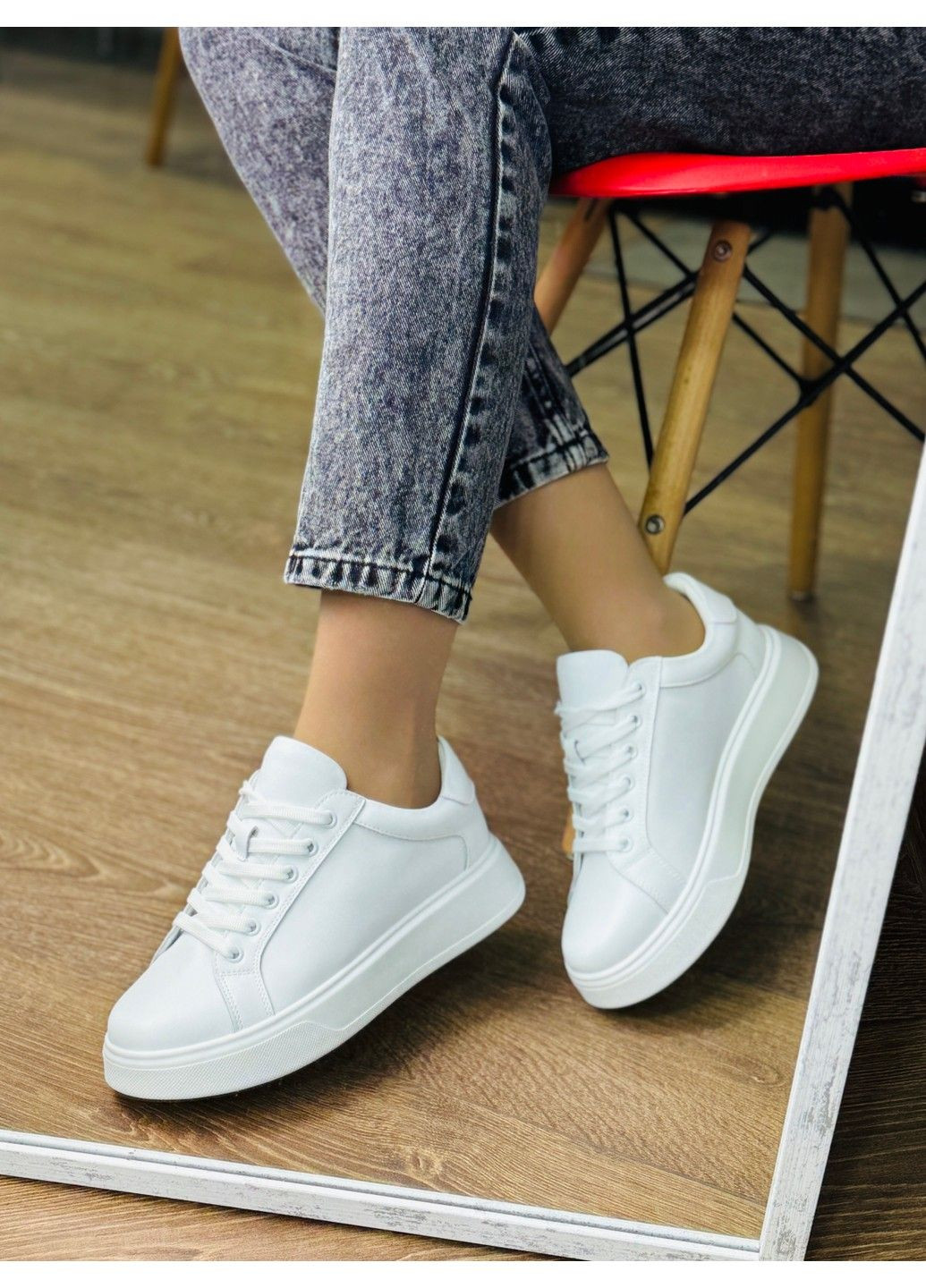 293 Кросівки Шкіряні Білі Hengji білі демісезони (317831804)