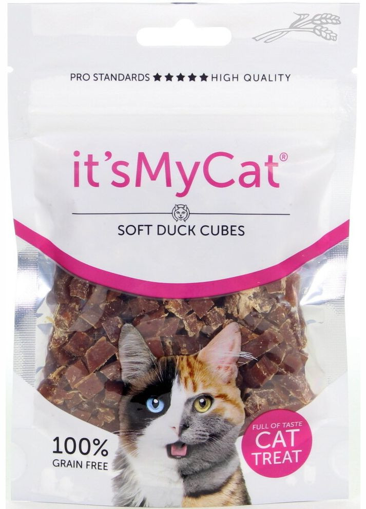 Ласощі для котів It's My Cat Soft Duck Cubes м'які кубики качки 50 г It'sMyCat (269341870)