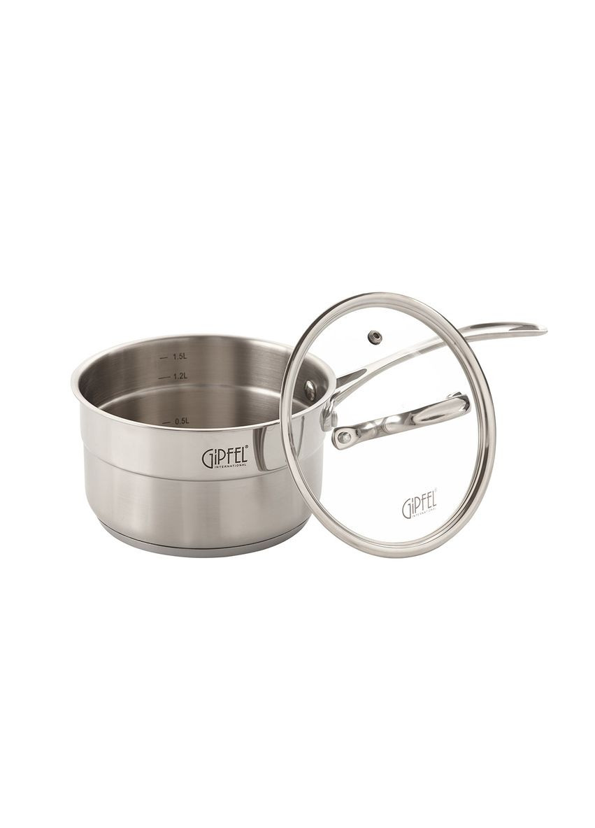 Ковш с крышкой Gala GP-1271 16 см 1.5 л серебристый Gipfel (361399794)