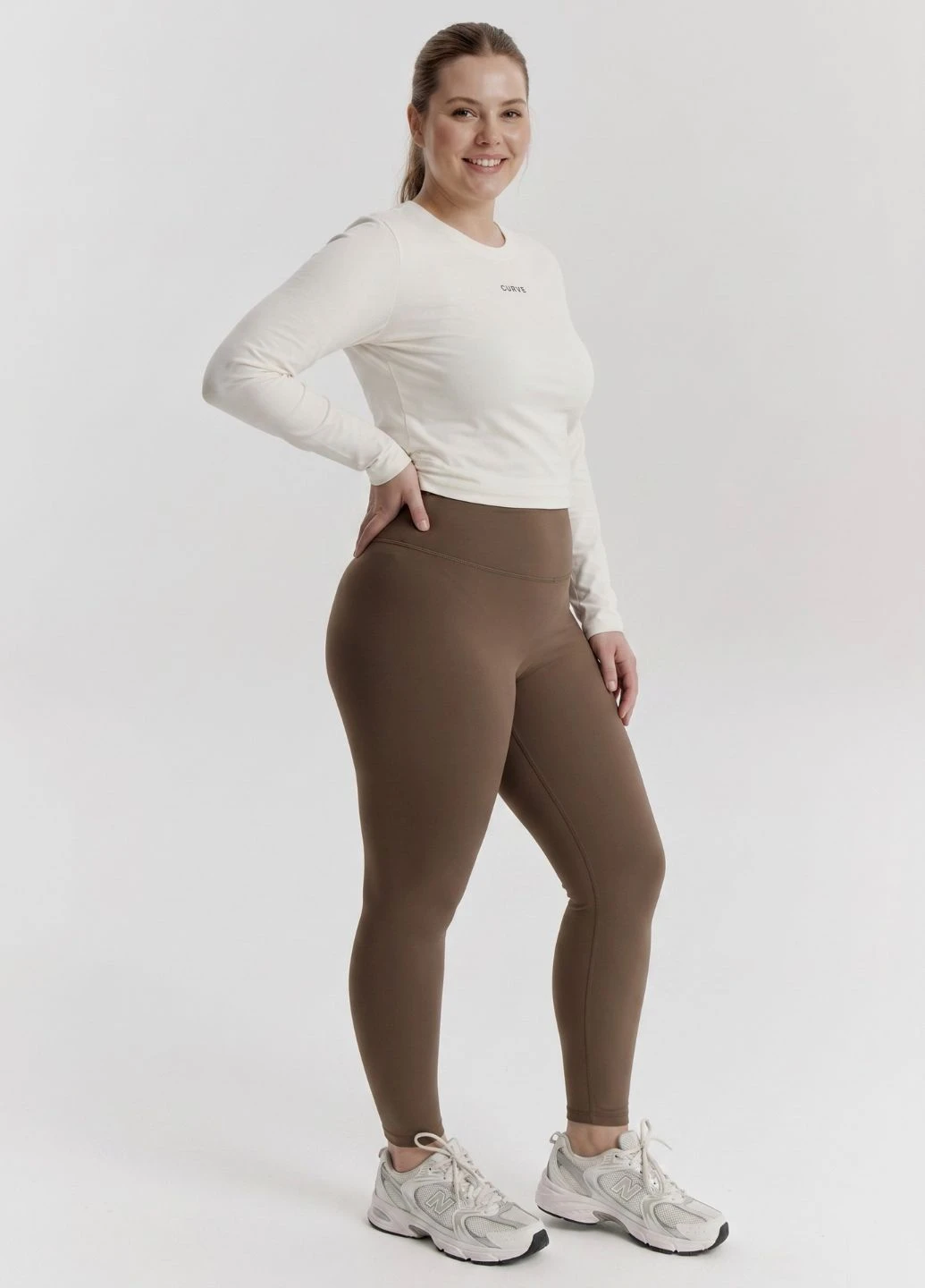 Лосини батал пуш ап жіночі однотонні легінси з високою талією plus size FitFiesta (400805111)