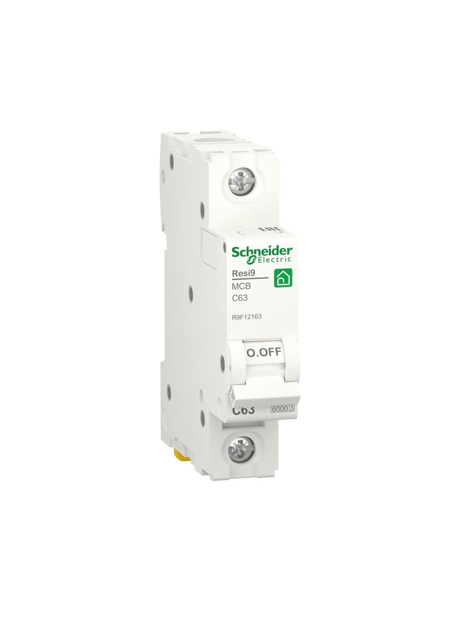 Автомат 63 А, 1 полюса, усталость С, Resi9 R9F12163 Schneider Electric (362603409)