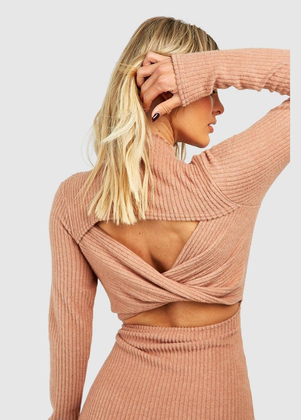 Коричнева повсякденний сукня Boohoo однотонна