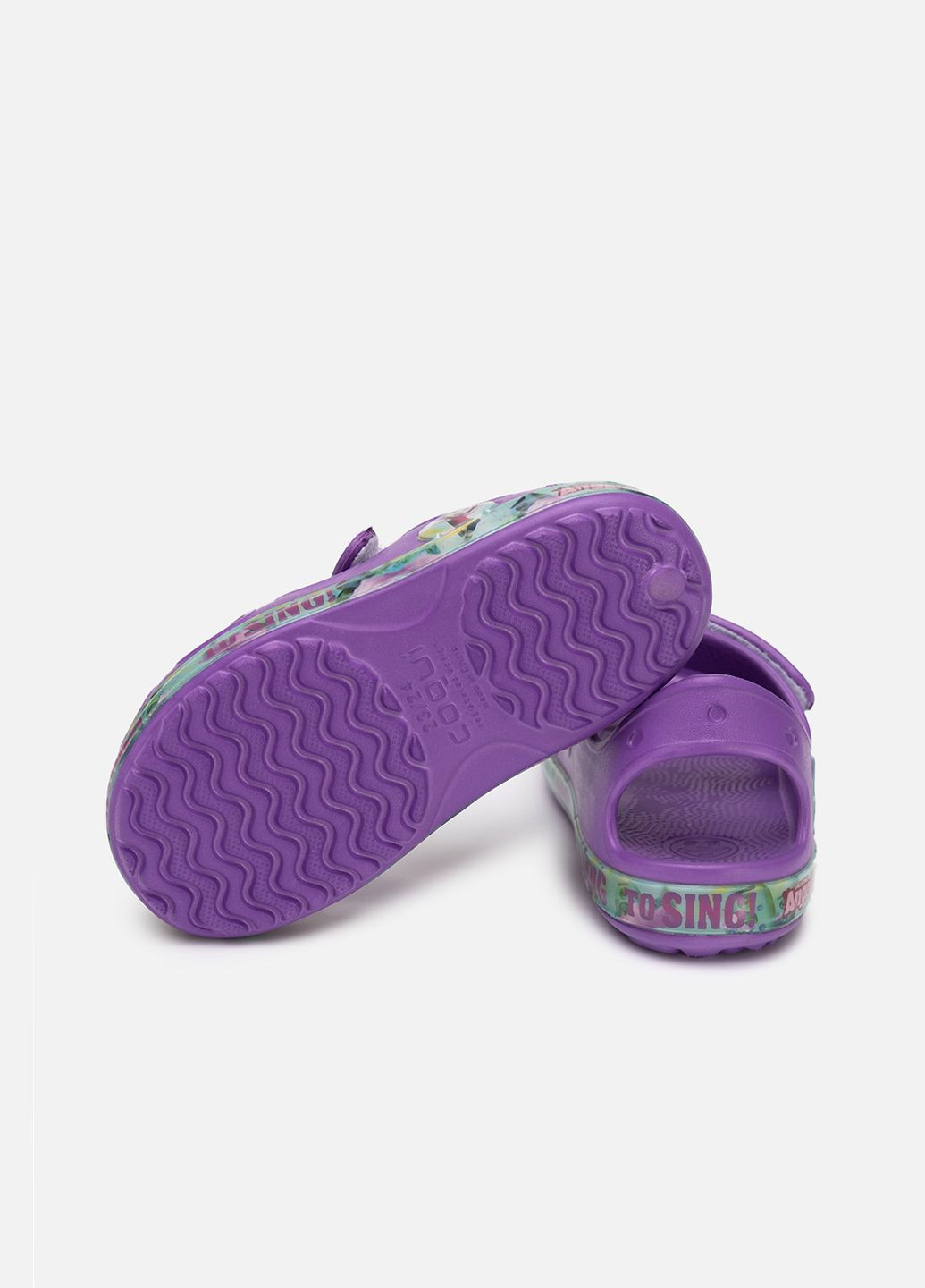 Фиолетовые босоножки на плоской подошве для девочки цвет фиолетовый цб-00253790 Coqui
