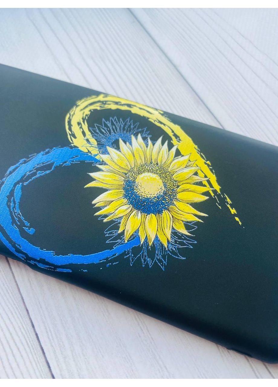 Матовий чорний чохол на Xiaomi Redmi 13C / Poco C65 Серце з соняхом. Україна (принт 260) Creative (355407718)