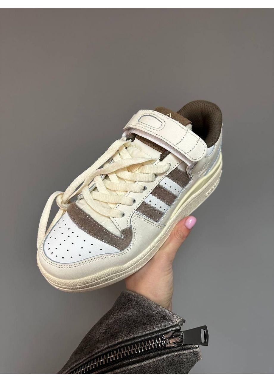 Белые демисезонные кроссовки мужские adidas forum low chocolate beige адидас форум No Brand