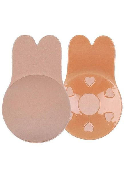 Наклейки на груди багаторазові силіконові, накладки на груди невидимі Бежеві C-D No Brand (348118838)