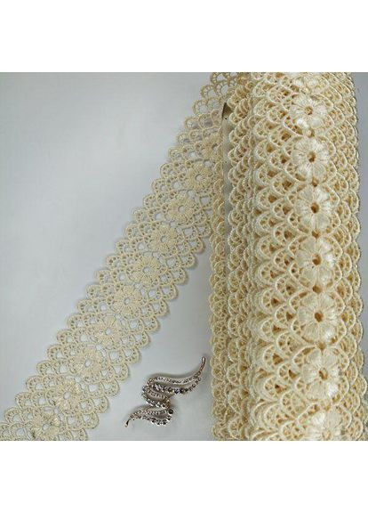 (1 метр) Мереживо макраме Sindtex 6,5 см колір - молочний (08М-Y11560-6) Plus-plus (352747697)