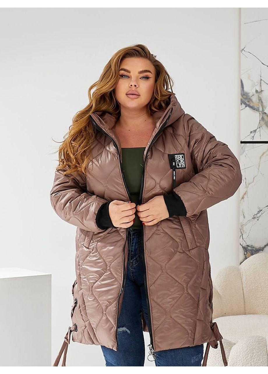 Светло-коричневая демисезонная женская куртка-пальто куртка-пальто Asi.Store.ua