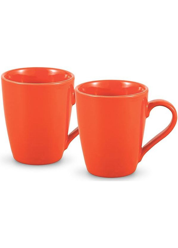 Набор керамических кружек Sunshine 300мл оранжевые для чая и кофе посуда для напитков Fissman (368987614)