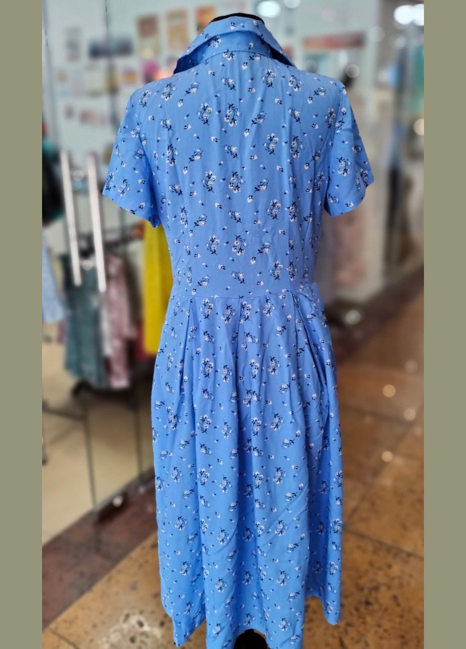 Голубое кэжуал платье-миди 2 Льва