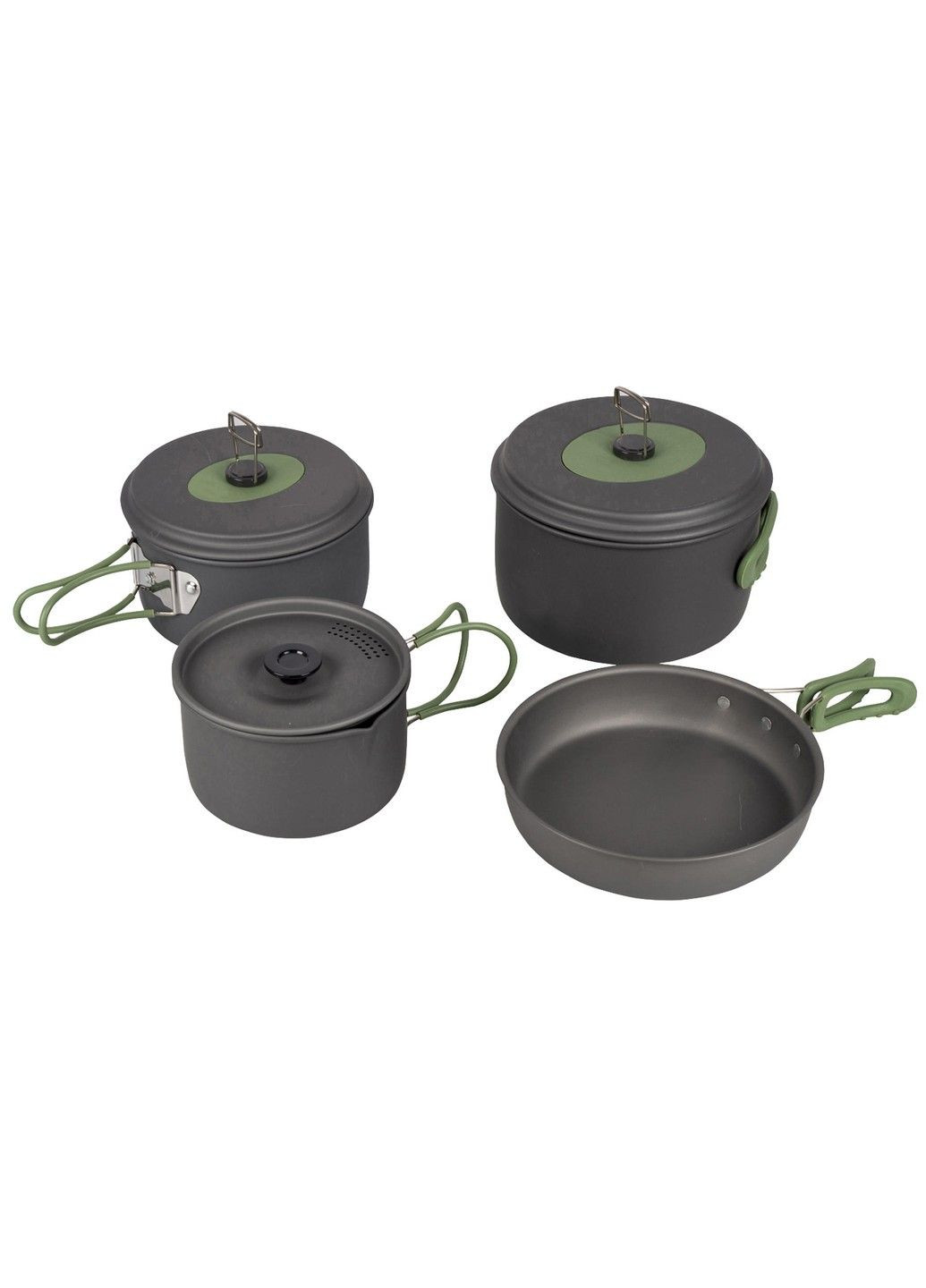 Набір посуду Explorer 4 Pieces 19 Hard Anodized Grey/Green (2200241) Bo-Camp (301221398)