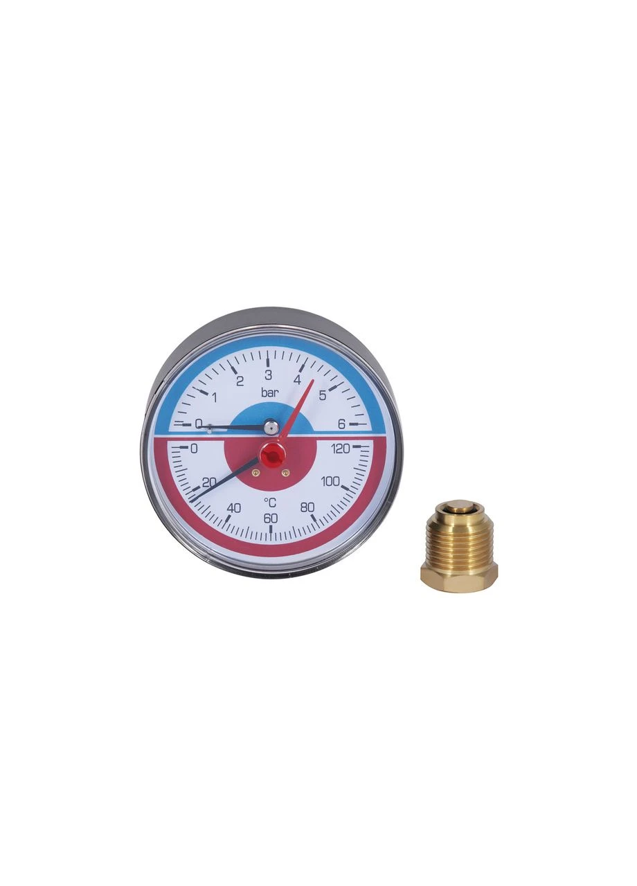 Термоманометр 1/2" 0-6 барів, заднє під'єднання No259 Icma (397878113)