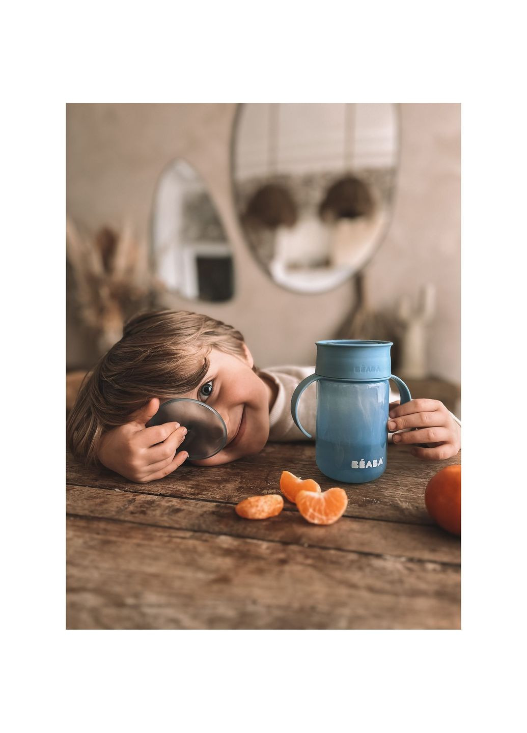 Поильник-непроливайка 360°, голубой, 340 мл () Beaba 913572 (337308649)