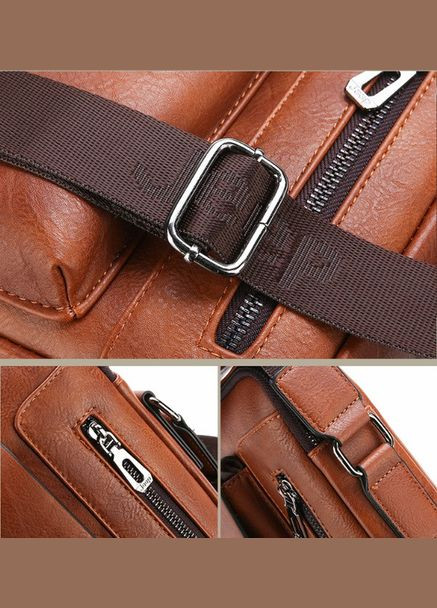 Невелика чоловіча сумка планшетка польова | Якісна міська сумка для документів барсетка Темно-коричневий PTR Jeep (335053735)