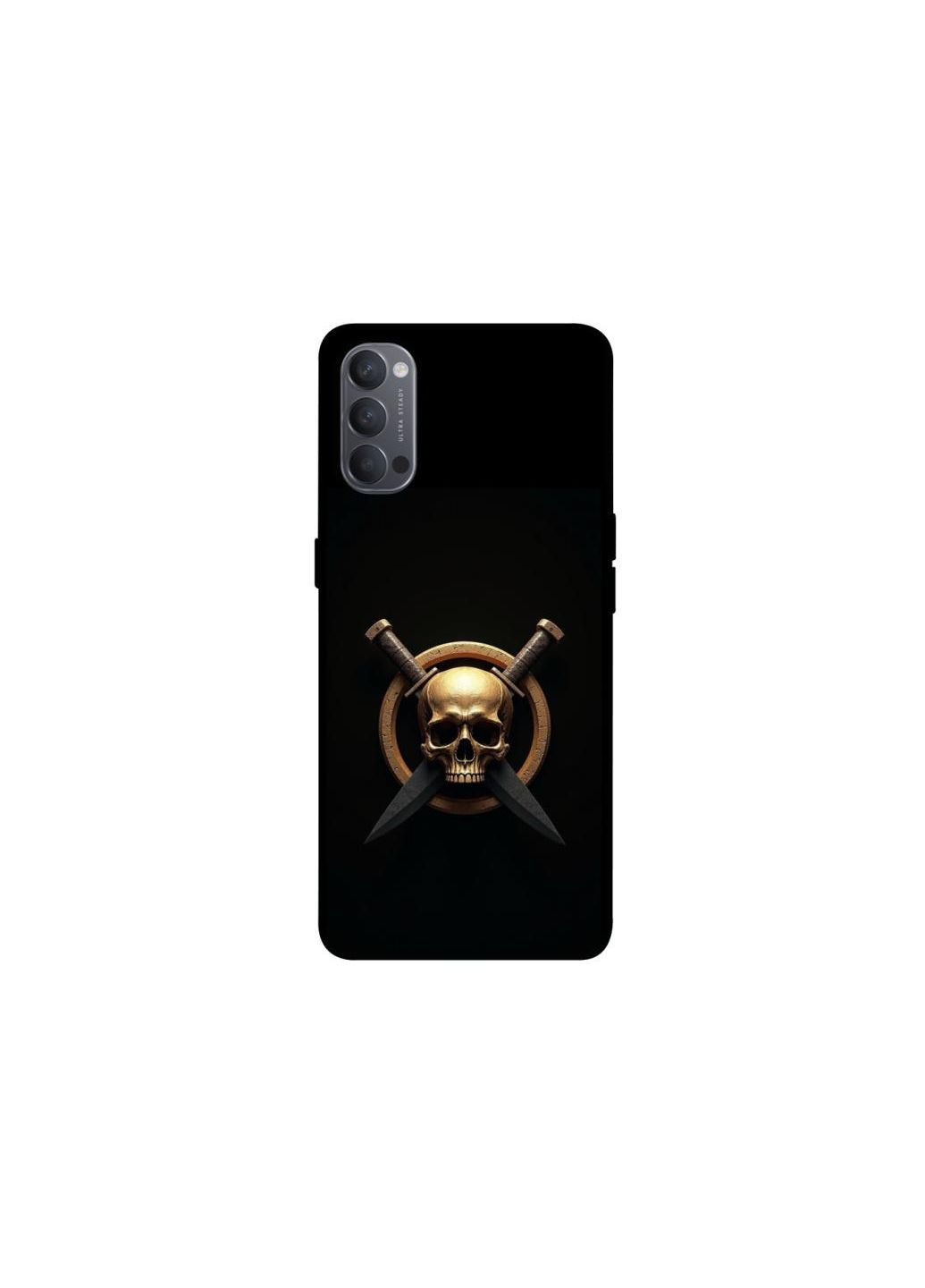 Чехол на Oppo Reno 4 Golden Skull Frontalka (354191087)