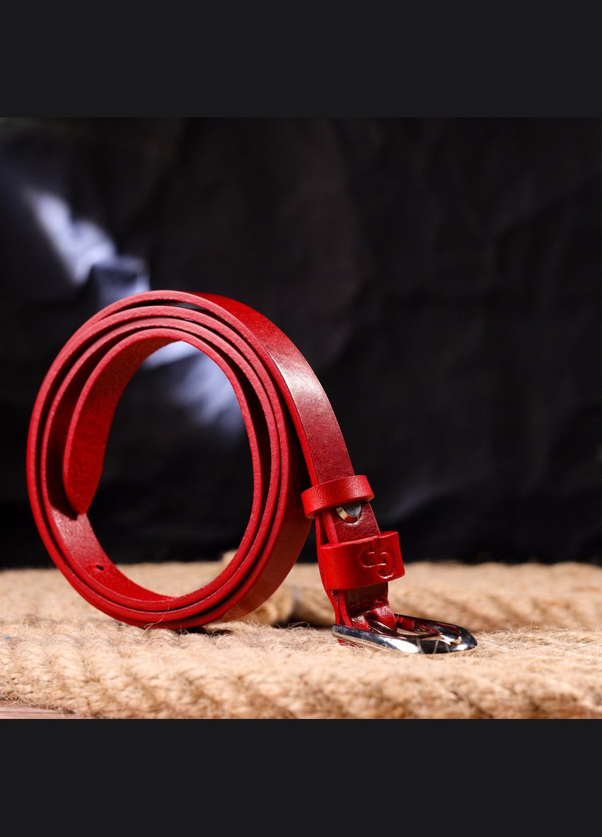 Жіночий ремінь шкіряний 21439 Червоний Grande Pelle (302972326)