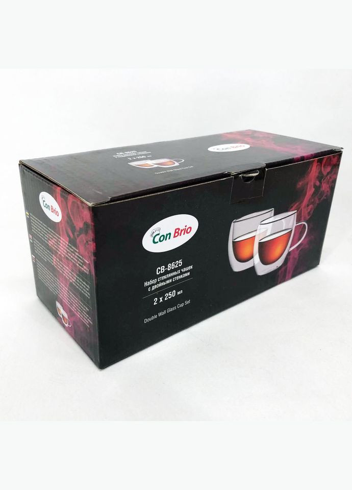 Набор чашек с двойными стенками CB-8625-2, 2 шт, 250 мл, двойной стакан для кофе Con Brio (364664097)