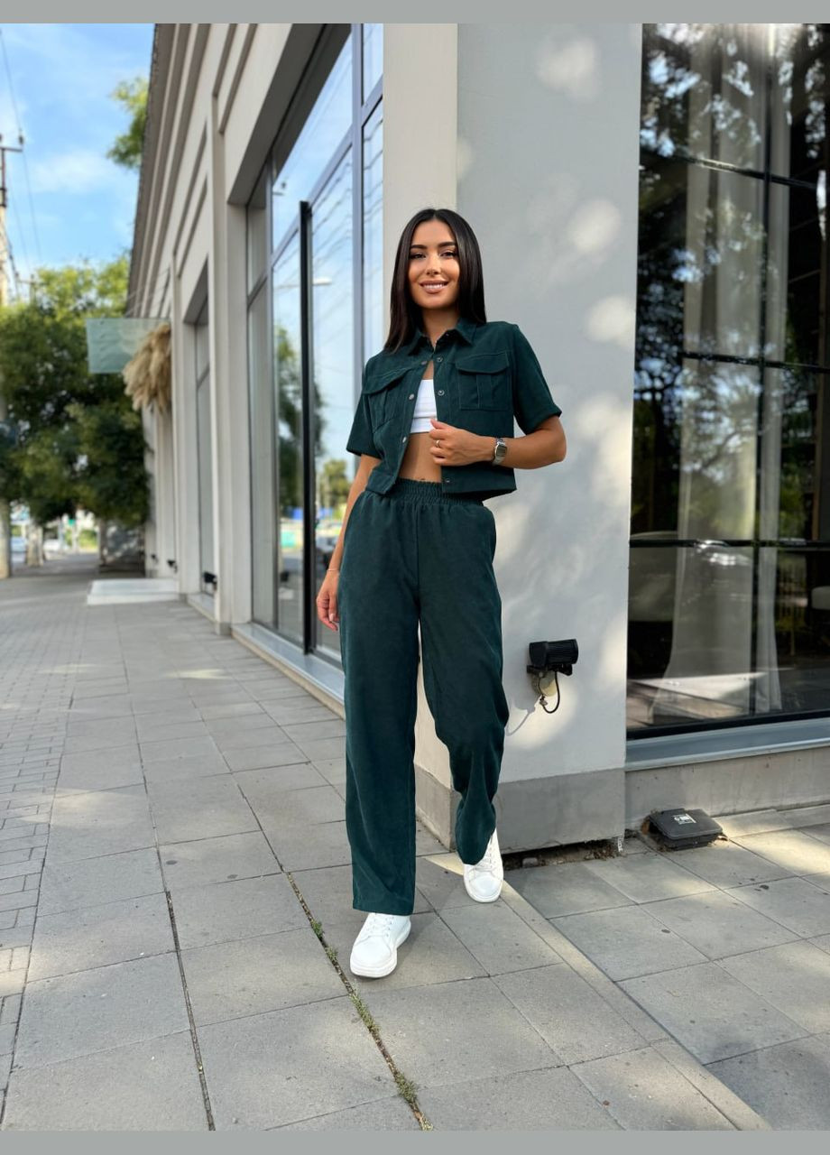 Женский прогулочный костюм из микро-вельвета Fashion (300567307)