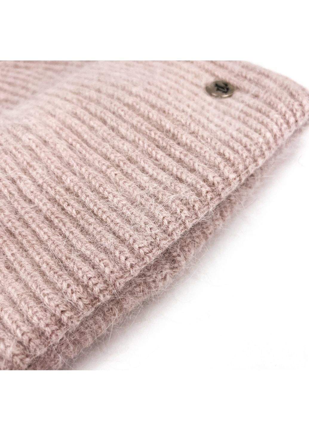 Шапка бини женская ангора бежевая JOSIE LuckyLOOK 266-919 (322793115)