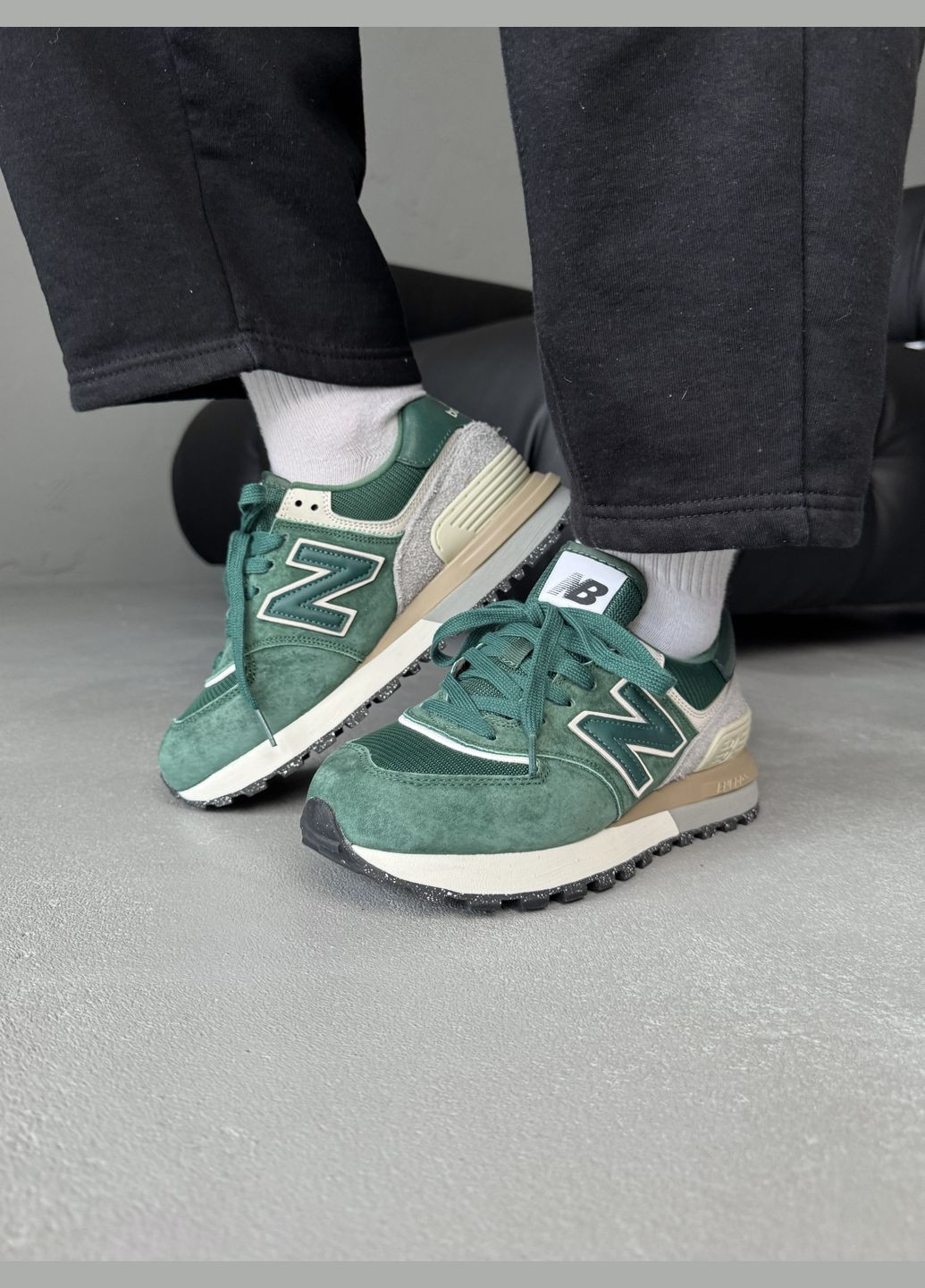 Кроссовки женские и мужские New Balance 574 green | Нью Беланс 574 зеленые No Brand зелёные демисезоны (316091188)