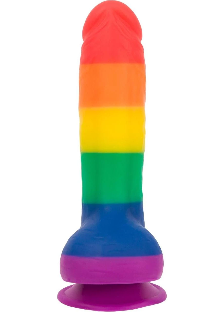 Райдужний фалоімітатор JUSTIN - 8 "- RAINBOW, 20,3 см, силікон, вібропуля в подарунок ADDICTION (383120582)