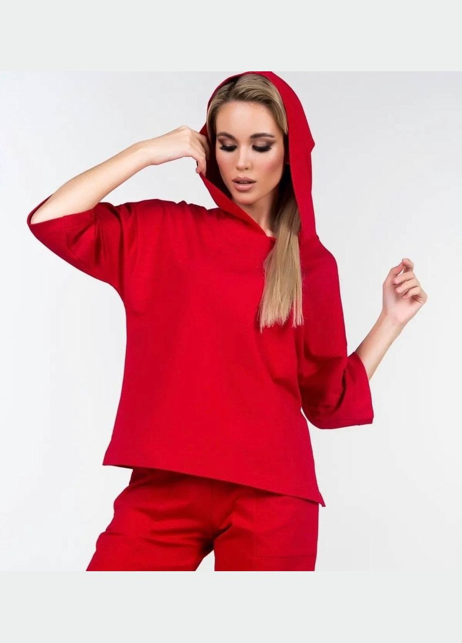 Женский костюм двойка с шортами цвет красный р.50/52 453626 New Trend (286329951)