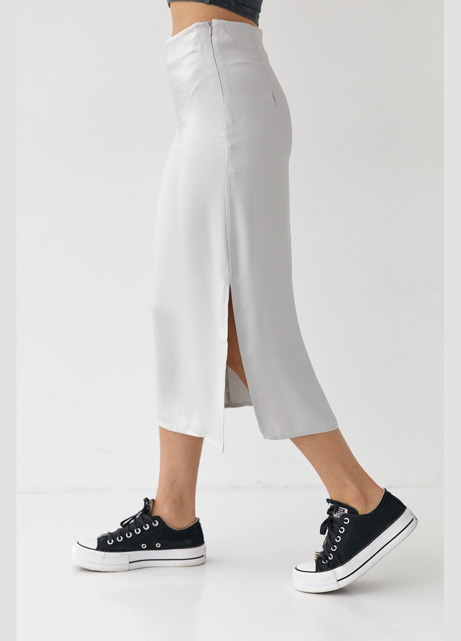 Атласна спідниця міді з боковим розрізом Liton (297057627)