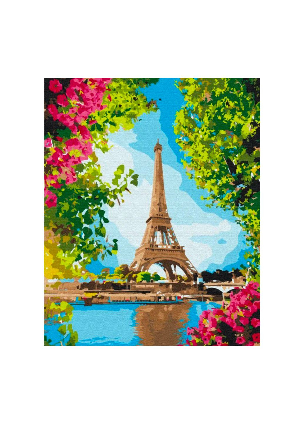 Картина по номерам "Цветочный вид на Эйфелеву башню", 40х50 см, BS52706 Brushme (292145629)
