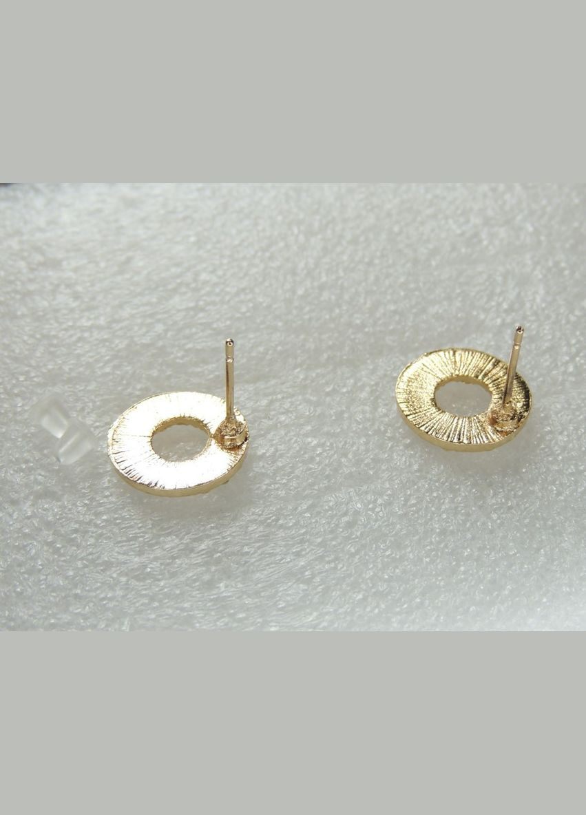 Серьги серьгигвоздики (пусеты) Солнечные бублики золотистый Liresmina Jewelry (285110947)