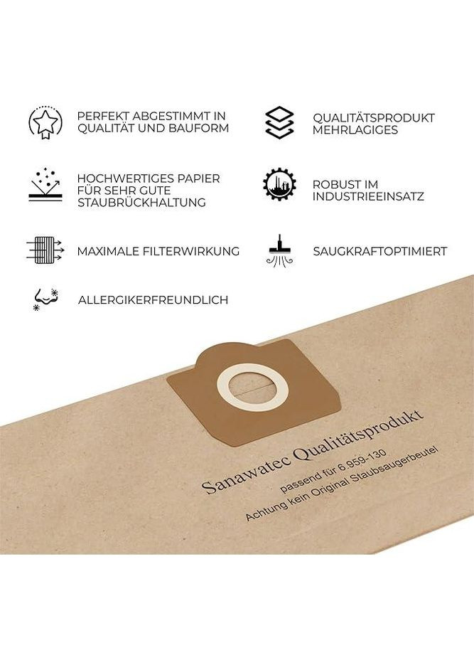 Набор мешков для пылесоса совместим с Kärcher WD3 6.959-130.0 No Brand (307254476)