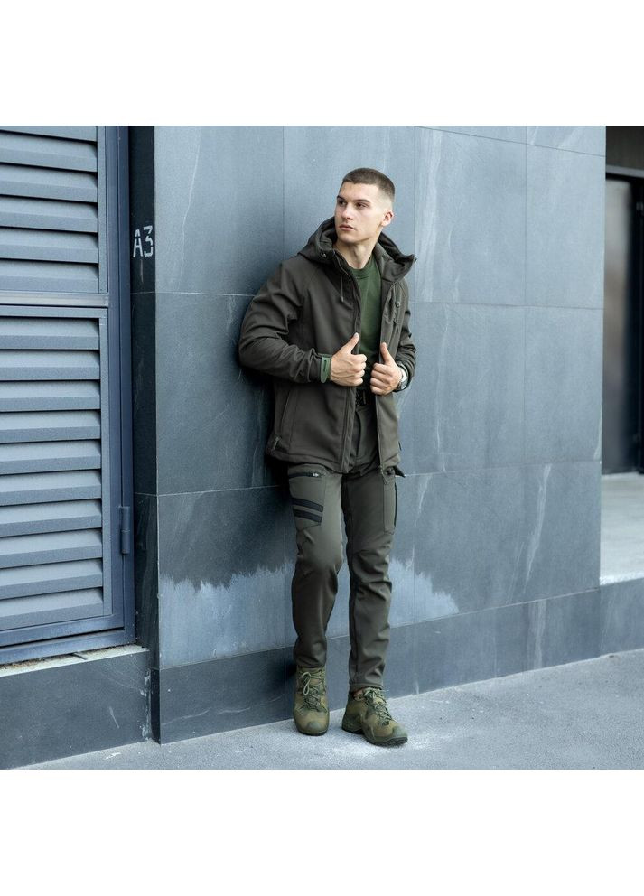 Оливковая (хаки) демисезонная мужская демисезонная куртка softshell хаки Freedom