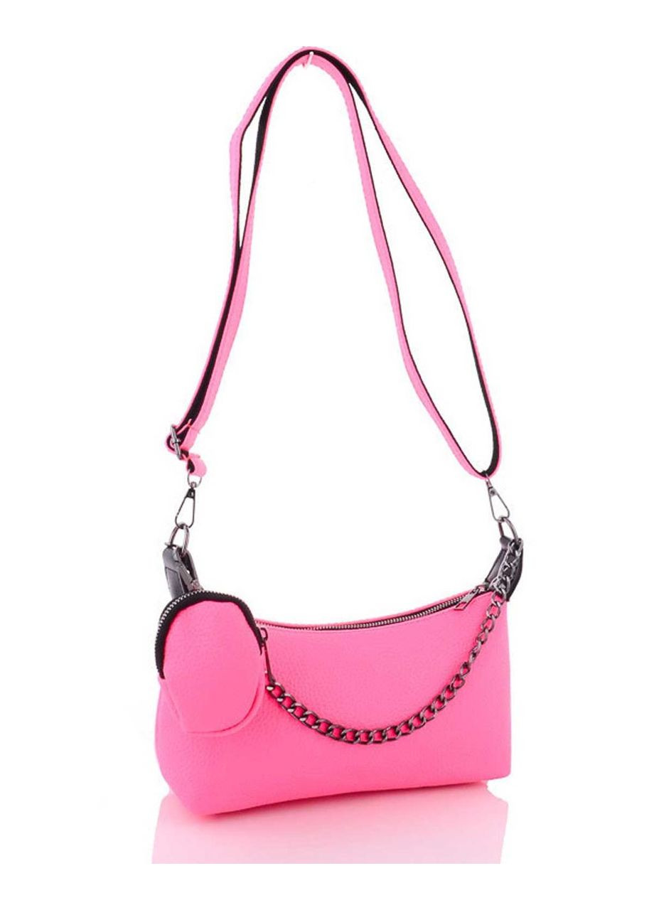 Жіноча яскрава сумка-багет через плече з екошкіри зі знімним гаманцем «Лойс» малинова WeLassie (298568444)