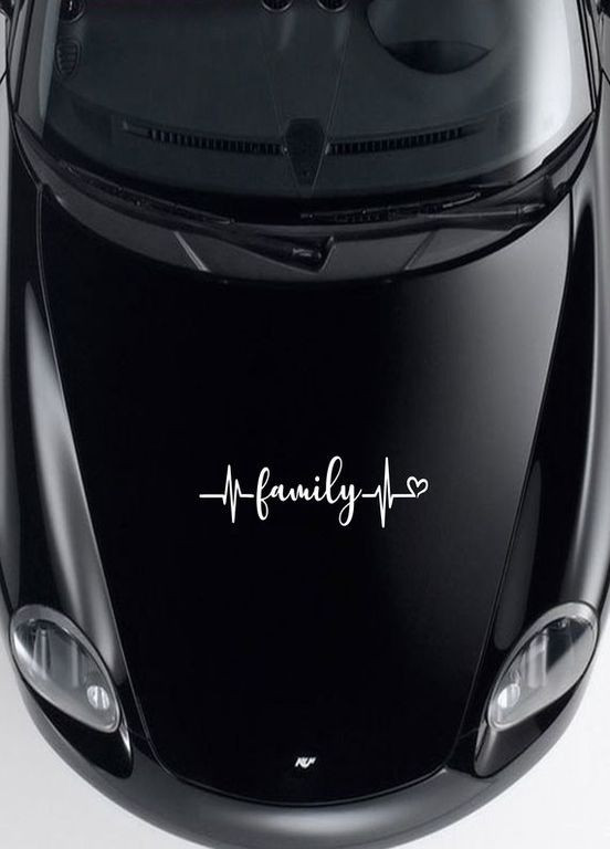 Наклейка (Наліпка) на авто машину Кардіограма Сім'я Family 50х16 см No Brand (364964177)