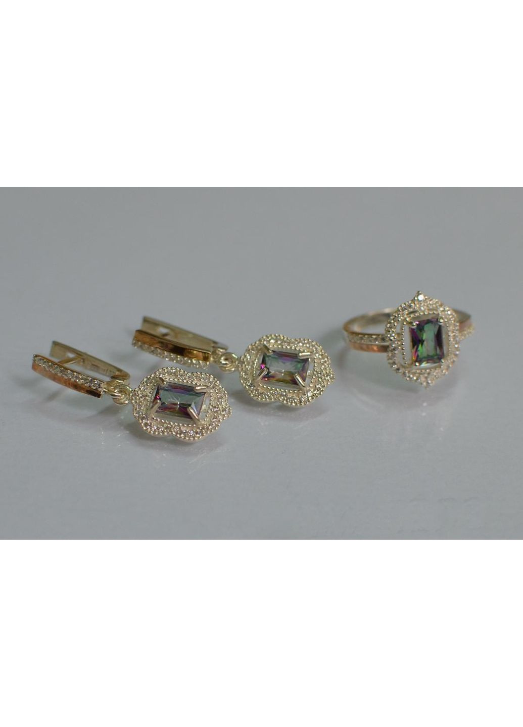 Срібний набір з золотими пластинами Silver Style (367112668)