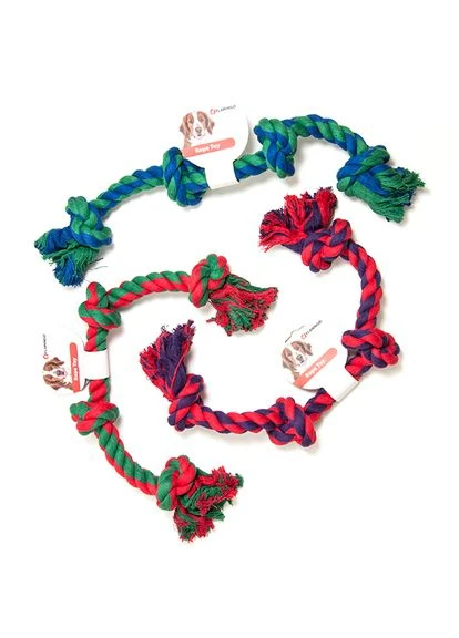Cotton Bone 4 Knots ФЛАМІНГО МОТУЗКОВА КІСТКА 4 вузли іграшка для собак, 60 см (5400274305019) Flamingo (385494587)