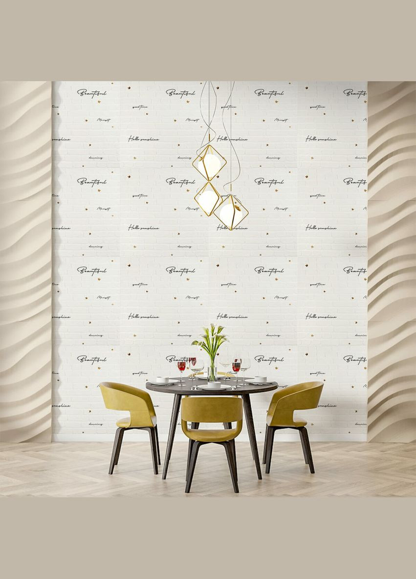 Панель стінова 3D 700х770х4мм напис їз золотом (D) SW-00001979 Sticker Wall (298284673)